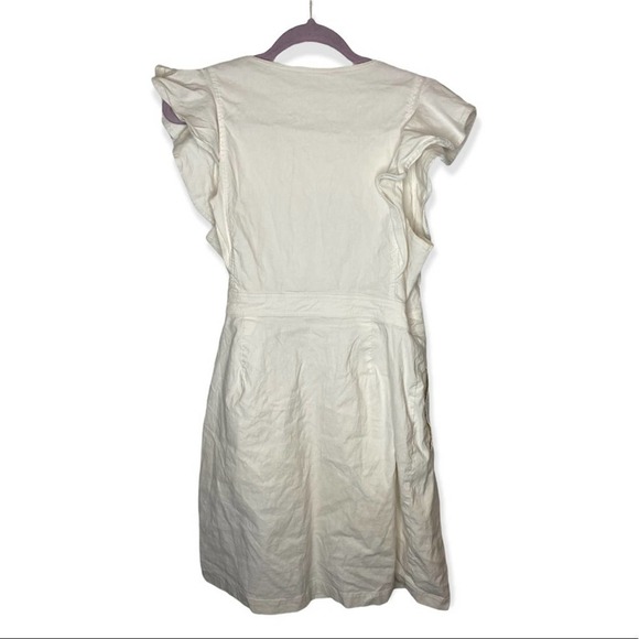 A.L.C. Sidelle white ruffle sleeve wrap dress - Picture 3 of 8